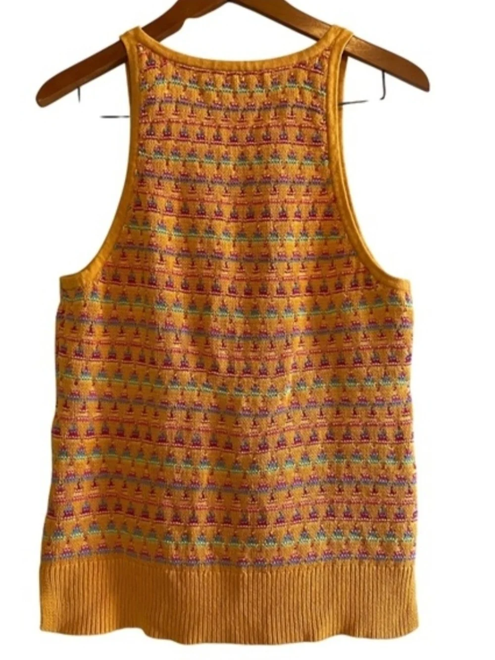 Sundance, colorful knit tank top sleeveless shirt crochet casual layering large - Picture 5 of 8